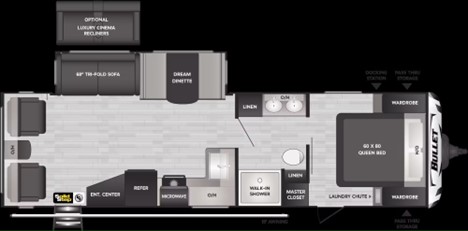 2022 KEYSTONE BULLET 291RLSWE, , floor-plans-day image number 0